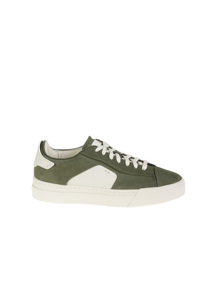 Green leather and nubuck SANTONI sneaker