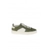 Green leather and nubuck SANTONI sneaker