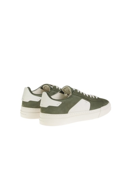 Green leather and nubuck SANTONI sneaker