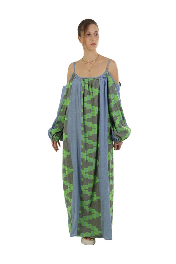 Dress DEVOTION Art.023324G BLUE/GREEN