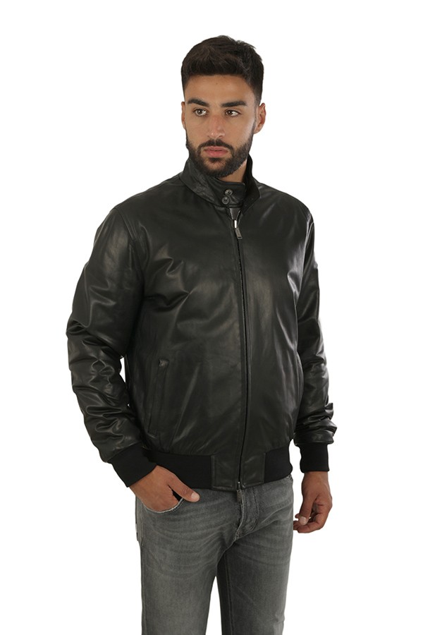 Leather jacket VOLFAGLI Black