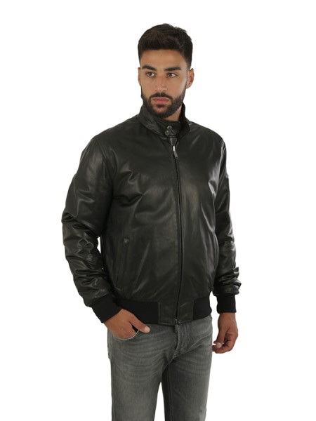 Leather jacket VOLFAGLI Black