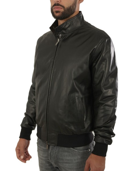 Leather jacket VOLFAGLI Black