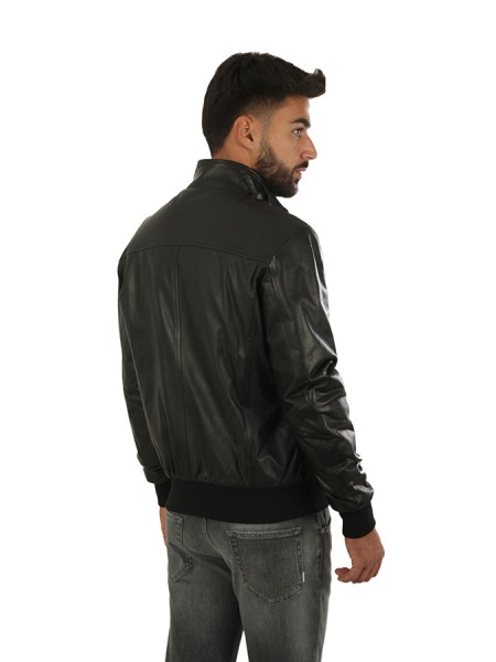 Leather jacket VOLFAGLI Black