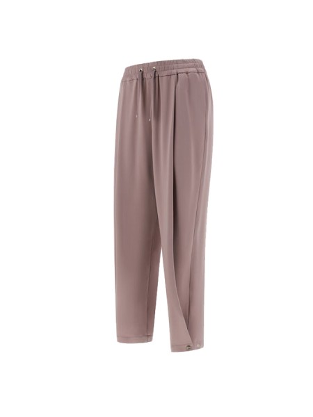 Resort-line trousers in satin with flush pockets with buttons on HERNO the bottom