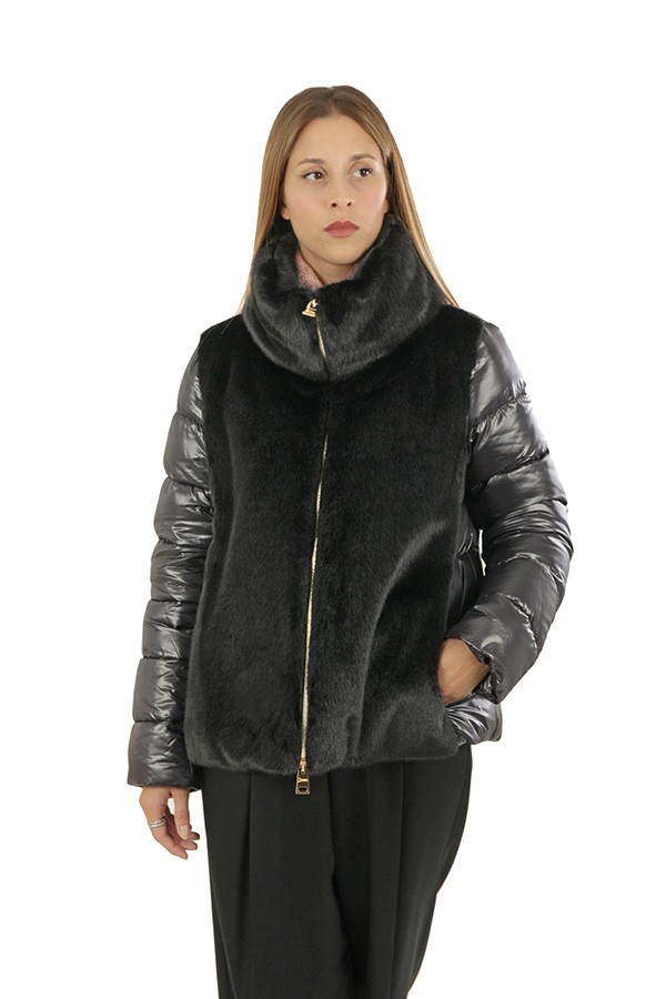 Herno ultralight down jacket on the front and back in faux fur