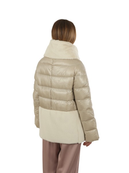 Short HERNO down jacket with ecofur cuffs and bottom