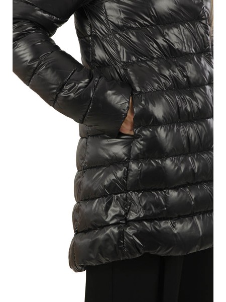 Short HERNO down jacket with ecofur cuffs and bottom