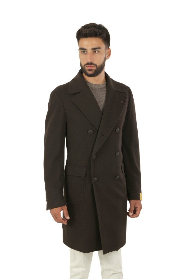 Dark Brown Double-breasted TAGLIATORE Coat