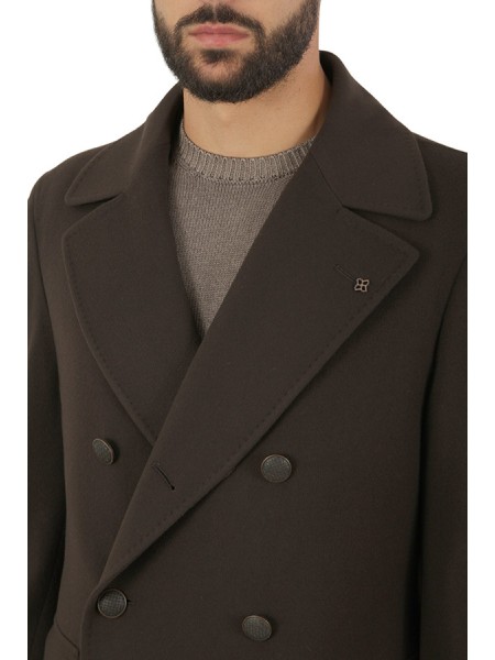 Dark Brown Double-breasted TAGLIATORE Coat