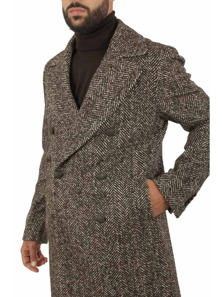 Arden TAGLIATORE Coat Darkly Herringbone