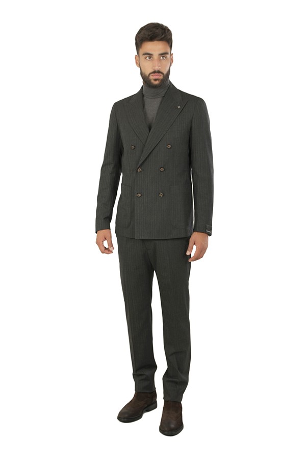 Grey Pinstripe TAGLIATORE Suit