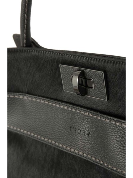 Plinio Visona Bag Art.23523 PONY/CAL BLACK