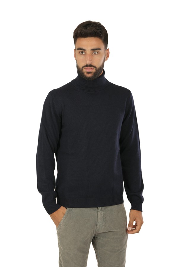 Turtleneck ROBERTO COLLINA Navy Blue