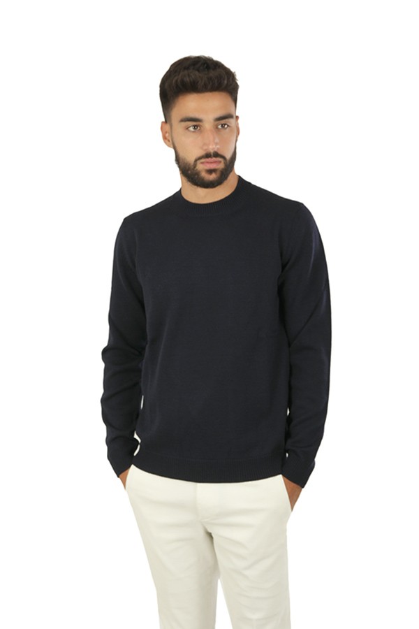 Crew neck ROBERTO COLLINA Navy Blue