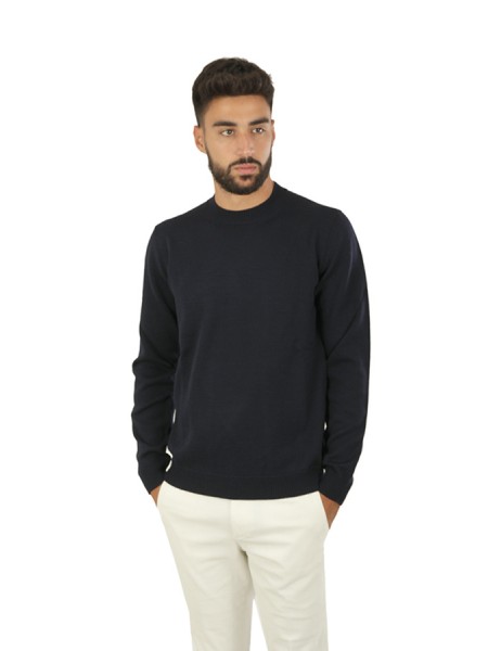 Crew neck ROBERTO COLLINA Navy Blue