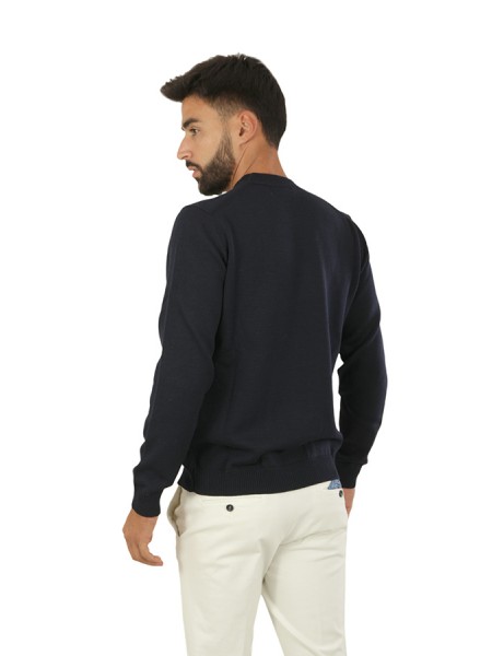 Crew neck ROBERTO COLLINA Navy Blue