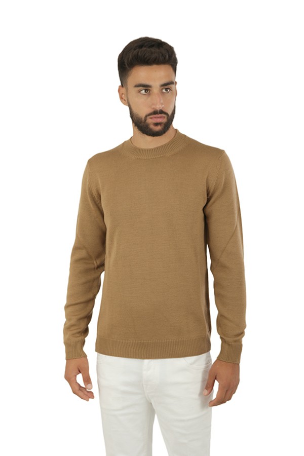 Crew neck ROBERTO COLLINA Camel