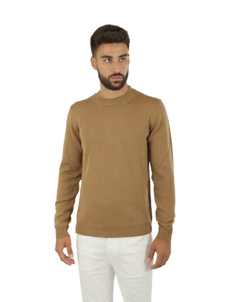 Crew neck ROBERTO COLLINA Camel