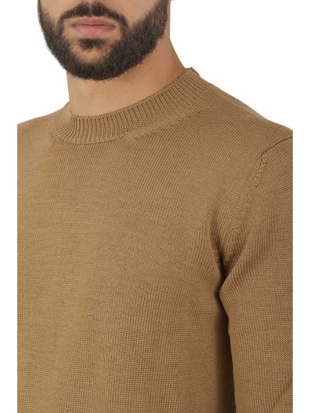 Crew neck ROBERTO COLLINA Camel