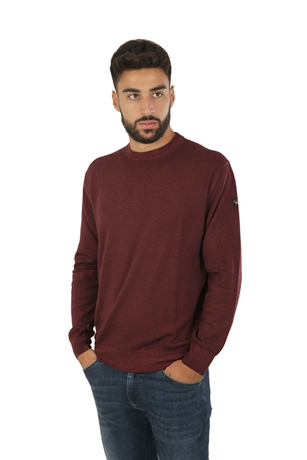 Burgundy Paul & Shark crew neck