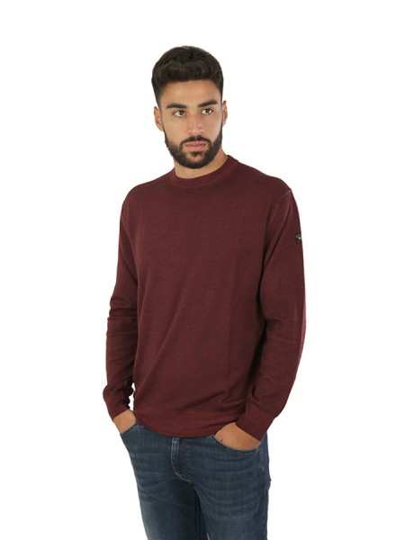 Burgundy Paul & Shark crew neck