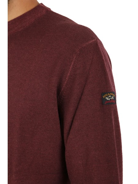 Burgundy Paul & Shark crew neck