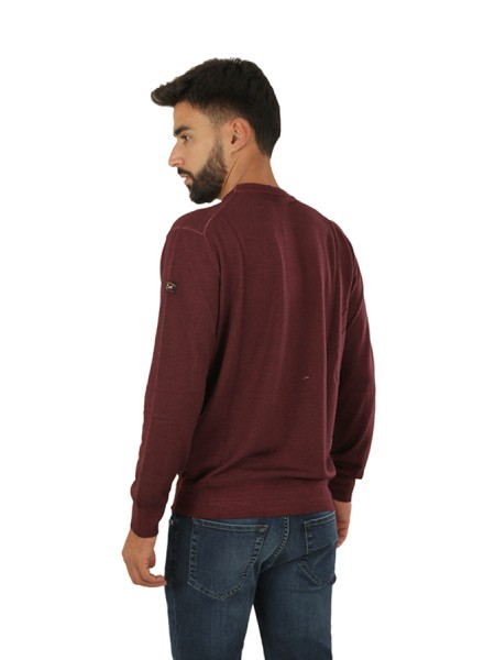 Burgundy Paul & Shark crew neck