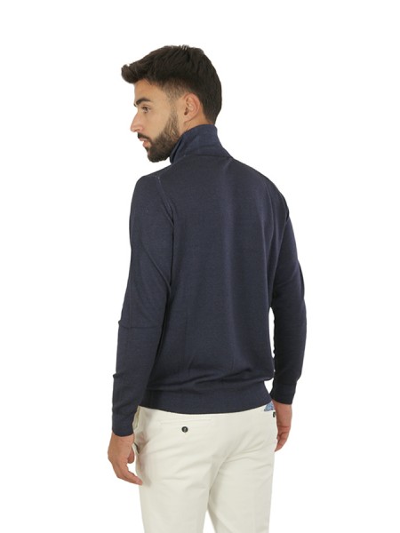 Jeordie's Acid Wash turtleneck navy blue