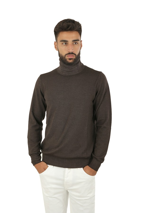 Jordie's Dark Brown Acid Wash Turtleneck