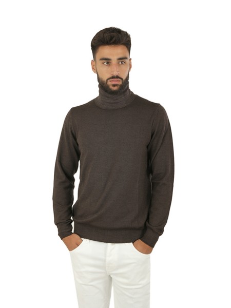 Jordie's Dark Brown Acid Wash Turtleneck