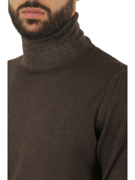 Jordie's Dark Brown Acid Wash Turtleneck