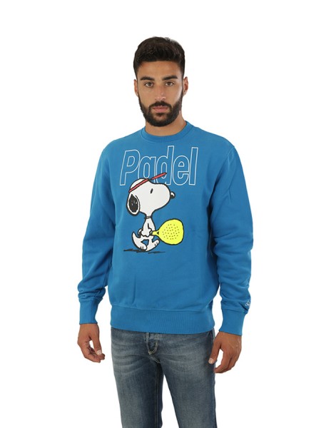 Crewneck Sweatshirt MC2 Saint Barth Snoopy Padel Light Blue