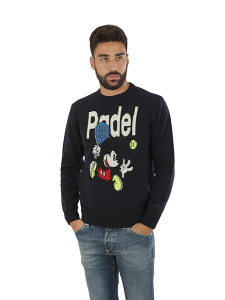 Saint Barth Blue Mickey Mouse Padel MC2 Crew Neck