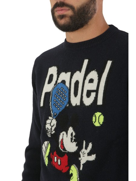 Saint Barth Blue Mickey Mouse Padel MC2 Crew Neck