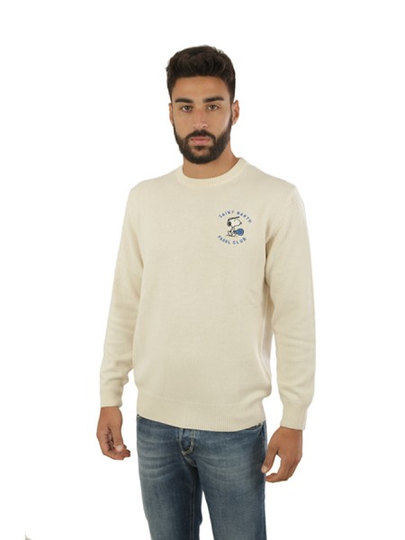 Saint Barth MC2 Crew Neck White Snoopy