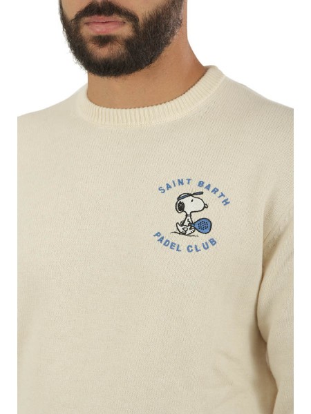 Saint Barth MC2 Crew Neck White Snoopy