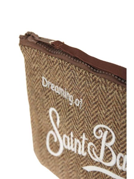 Saint Barth Aline Herringbone MC2 Clutch Bag