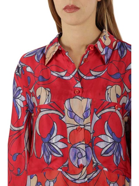 Red TEN Patterned Shirt