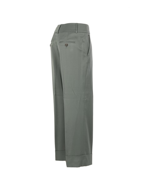 Fluid PESERICO trousers in zinc green satin