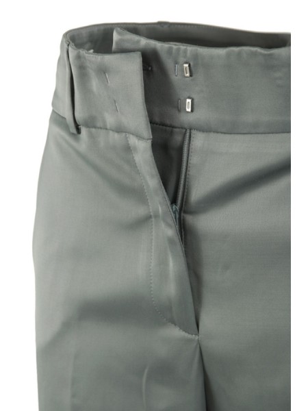 Fluid PESERICO trousers in zinc green satin