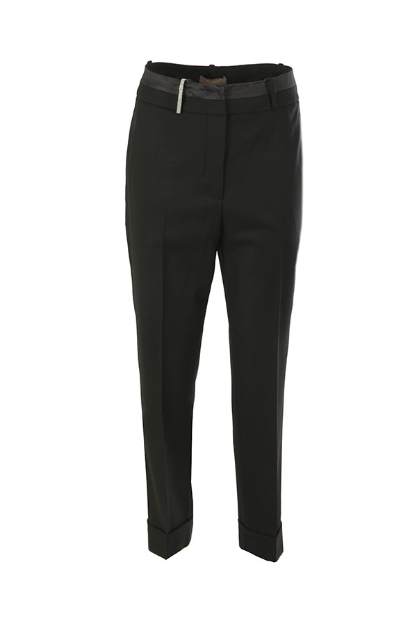 Slim PESERICO trousers in pure wool twill