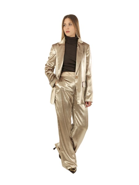 Peserico trousers in wet-effect velvet