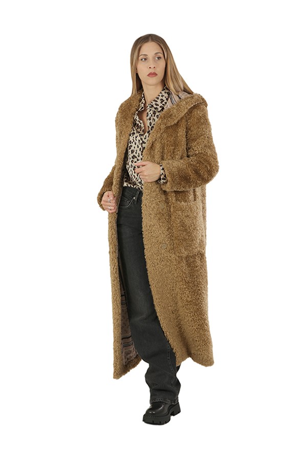 Curly Faux Fur Sand Coat