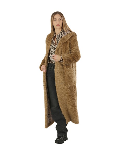 Curly Faux Fur Sand Coat