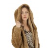 Cappotto in Curly Faux Fur Sabbia