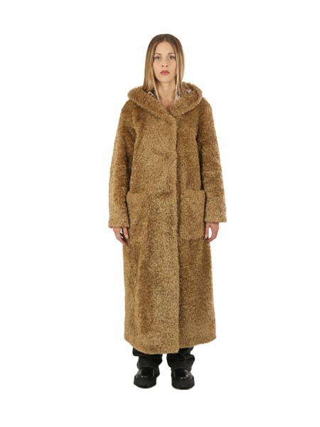 Curly Faux Fur Sand Coat