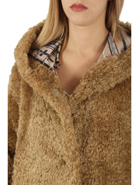 Curly Faux Fur Sand Coat