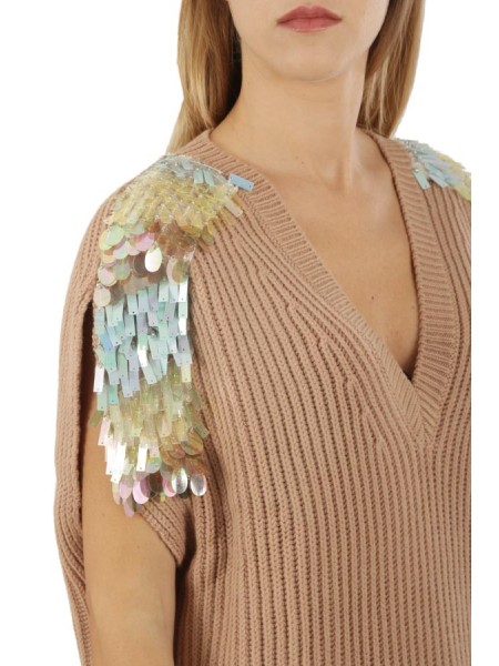 Hanita vest in knitted with sequins