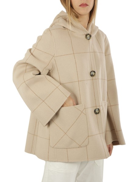 Elena Mirò Coat Tema Chromatics Check Beige